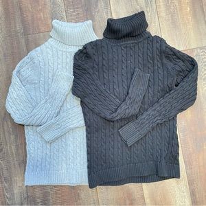 L.L Bean cable knot turtle neck sweaters